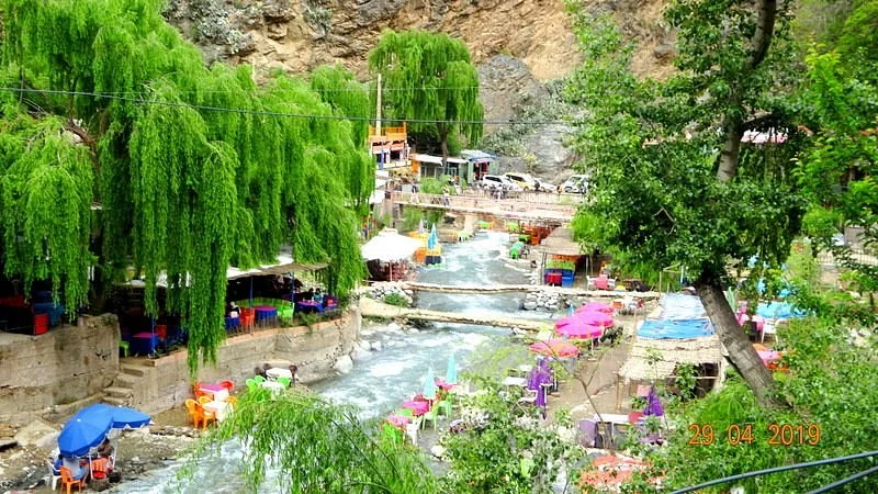 Riverside cafes and greenery in the Ourika Valley