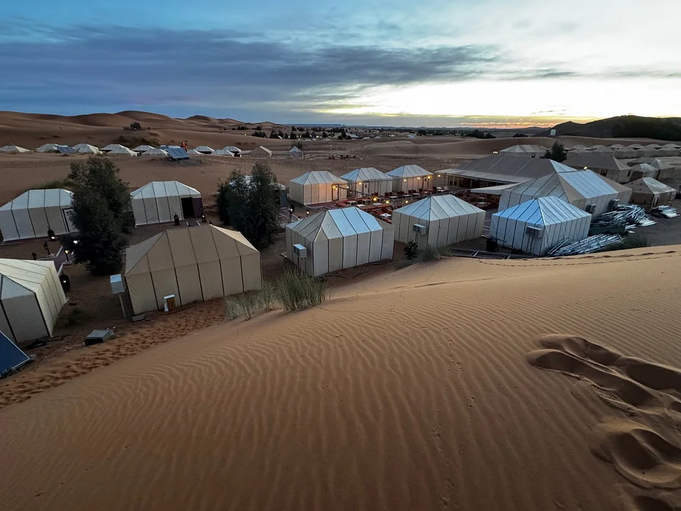 Merzouga desert camp during a ten-day Morocco holiday from Tangier